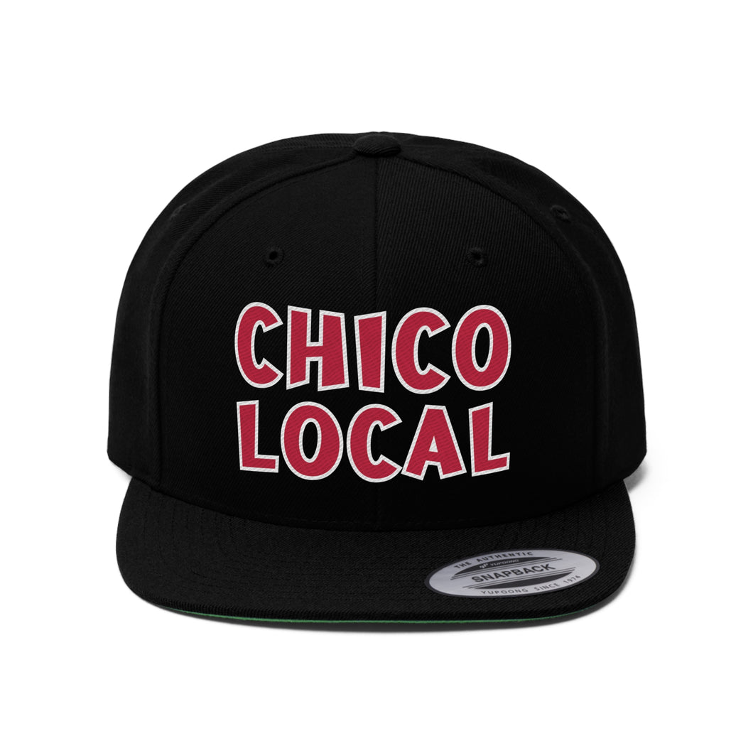 Chico Local - Red Text, White Outline